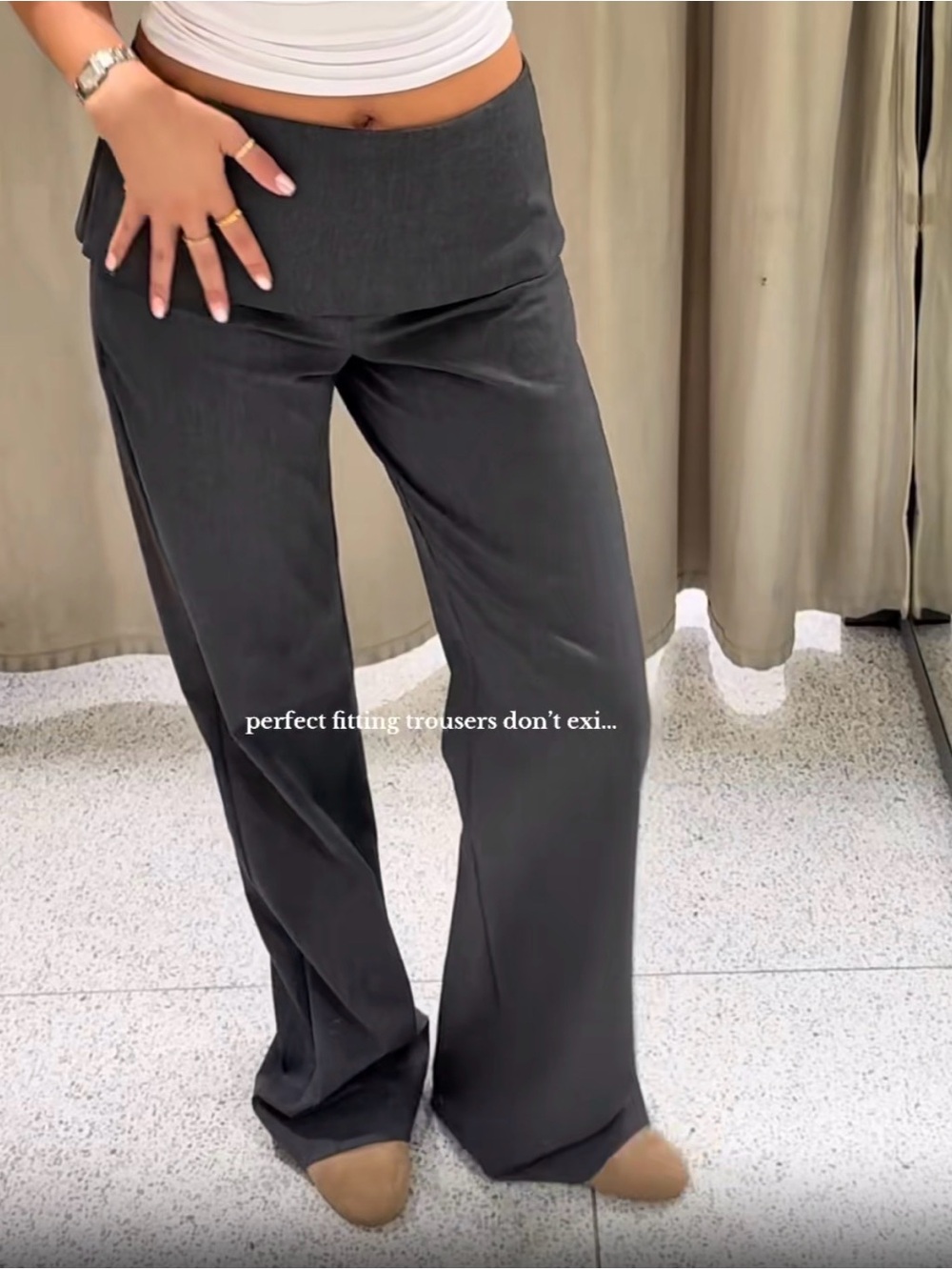 ZARA Grey Side Zip Trouser